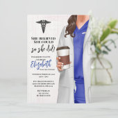 White Coat Médicale School Graduation Invitation (Debout devant)