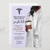 White Coat Médicale School Graduation Invitation (Devant / Derrière)