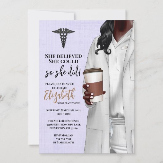White Coat Médicale School Graduation Invitation (Devant)