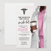 White Coat Médicale School Graduation Invitation (Devant / Derrière)