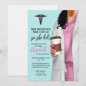 White Coat Médicale School Graduation Invitation (Devant / Derrière)