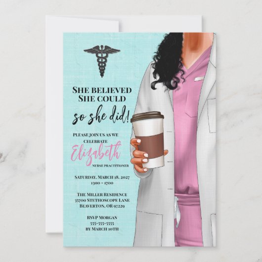 White Coat Médicale School Graduation Invitation (Devant)
