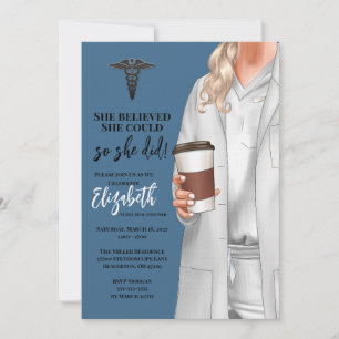 White Coat Médicale School Graduation Invitation