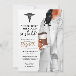 White Coat Médicale School Graduation Invitation