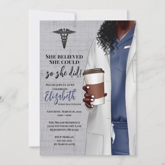 White Coat Médicale School Graduation Invitation (Devant)