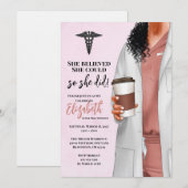 White Coat Médicale School Graduation Invitation (Devant / Derrière)