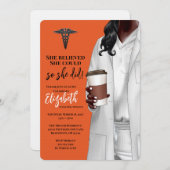 White Coat Médicale School Graduation Invitation (Devant / Derrière)