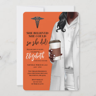 White Coat Médicale School Graduation Invitation