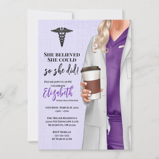 White Coat Médicale School Graduation Invitation (Devant)