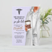 White Coat Médicale School Graduation Invitation (Debout devant)