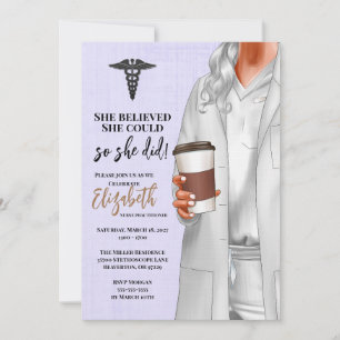 White Coat Médicale School Graduation Invitation
