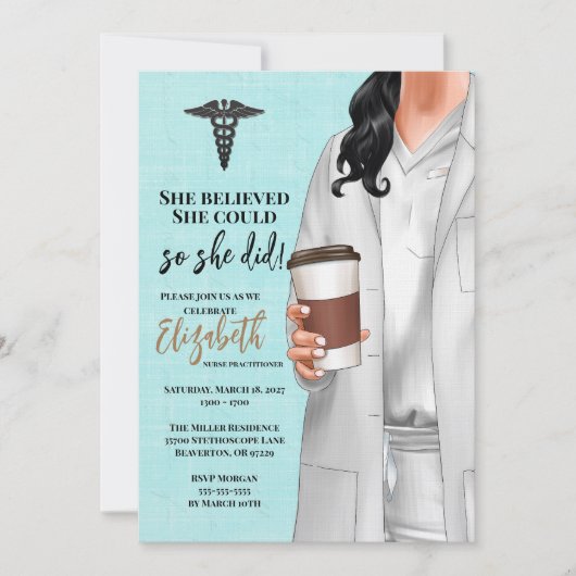 White Coat Médicale School Graduation Invitation (Devant)