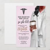 White Coat Médicale School Graduation Invitation (Devant / Derrière)