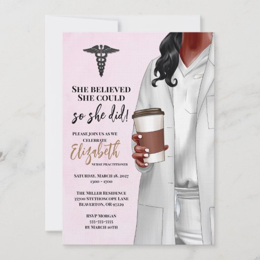 White Coat Médicale School Graduation Invitation (Devant)