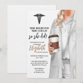 White Coat Médicale School Graduation Invitation (Devant / Derrière)