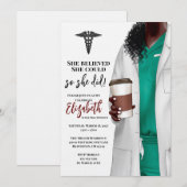 White Coat Médicale School Graduation Invitation (Devant / Derrière)