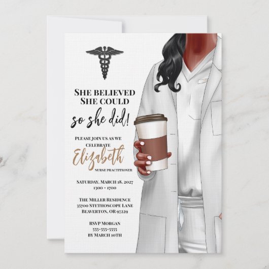 White Coat Médicale School Graduation Invitation (Devant)