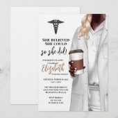 White Coat Médicale School Graduation Invitation (Devant / Derrière)