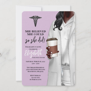 White Coat Médicale School Graduation Invitation