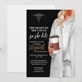 White Coat Médicale School Graduation Invitation (Devant / Derrière)