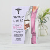 White Coat Médicale School Graduation Invitation (Debout devant)