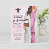 White Coat Médicale School Graduation Invitation (Debout devant)