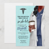 White Coat Médicale School Graduation Invitation (Devant / Derrière)