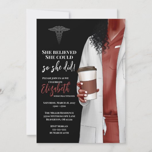 White Coat Médicale School Graduation Invitation (Devant)