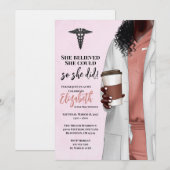 White Coat Médicale School Graduation Invitation (Devant / Derrière)