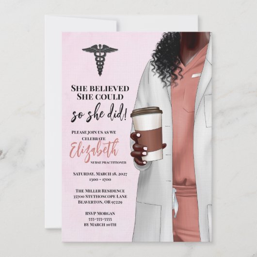 White Coat Médicale School Graduation Invitation (Devant)