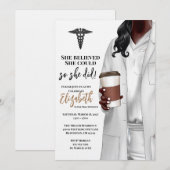 White Coat Médicale School Graduation Invitation (Devant / Derrière)