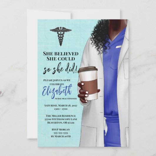 White Coat Médicale School Graduation Invitation (Devant)