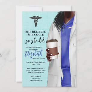 White Coat Médicale School Graduation Invitation