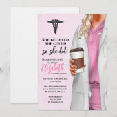 White Coat Médicale School Graduation Invitation (Devant / Derrière)