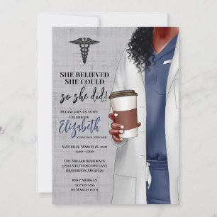 White Coat Médicale School Graduation Invitation