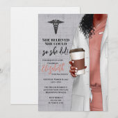 White Coat Médicale School Graduation Invitation (Devant / Derrière)