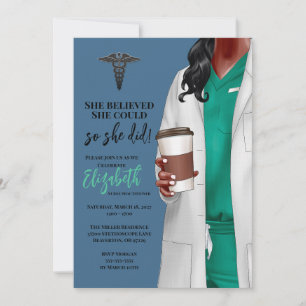 White Coat Médicale School Graduation Invitation
