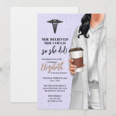 White Coat Médicale School Graduation Invitation (Devant / Derrière)