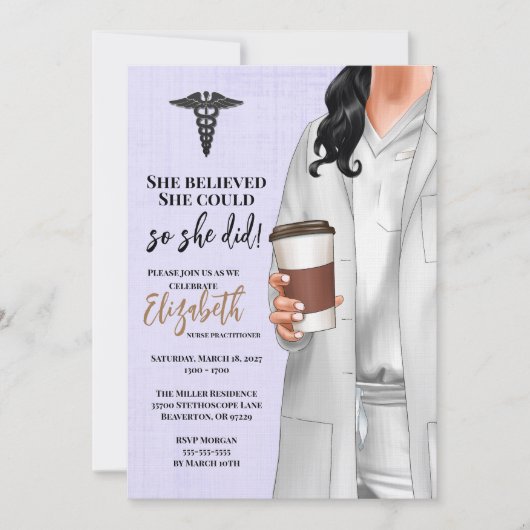 White Coat Médicale School Graduation Invitation (Devant)