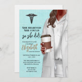 White Coat Médicale School Graduation Invitation (Devant / Derrière)
