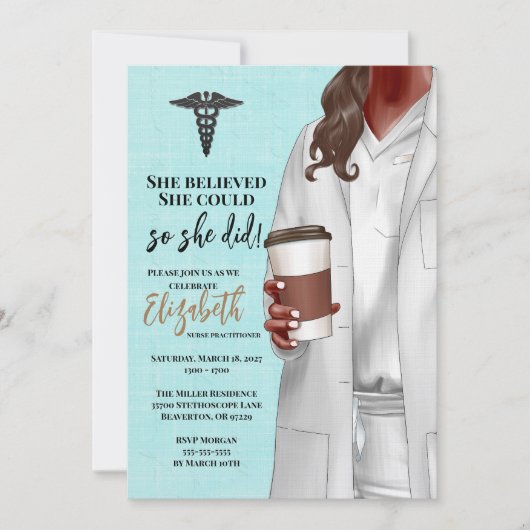 White Coat Médicale School Graduation Invitation (Devant)