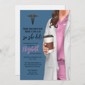 White Coat Médicale School Graduation Invitation (Devant / Derrière)