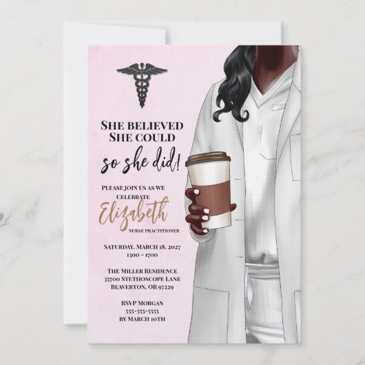 White Coat Médicale School Graduation Invitation (Devant)