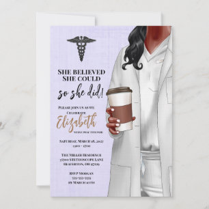 White Coat Médicale School Graduation Invitation