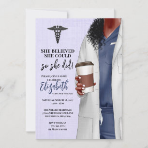 White Coat Médicale School Graduation Invitation