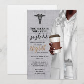 White Coat Médicale School Graduation Invitation (Devant / Derrière)