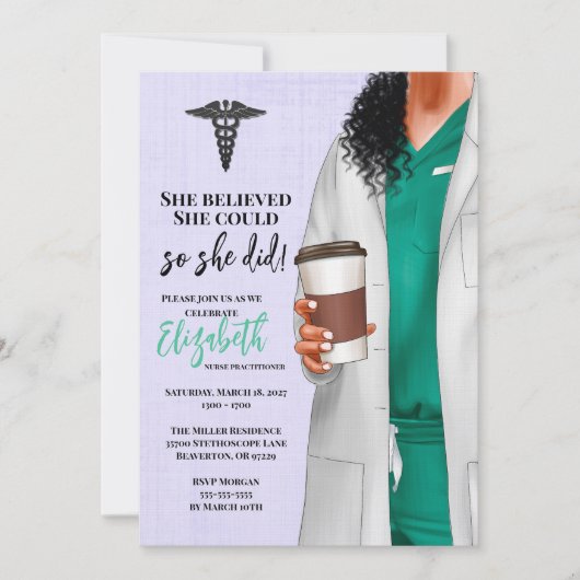 White Coat Médicale School Graduation Invitation (Devant)