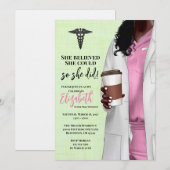 White Coat Medische School Afstuderen Uitnodiging (Voorkant / Achterkant)