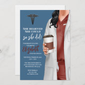 White Coat Medische School Afstuderen Uitnodiging (Voorkant / Achterkant)