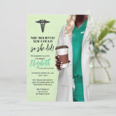 White Coat Medische School Afstuderen Uitnodiging (Staand voorkant)